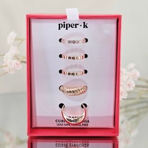 Piper K Rings Gold Tone 5 Rings Gifts Valentine's Day Boho Birthday Gifts